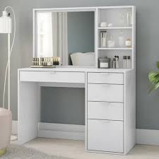 Meja Rias Minimalis Modern dengan Rak & 4 Laci